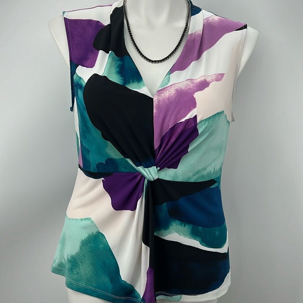 DKNY Multicolor Abstract Blouse